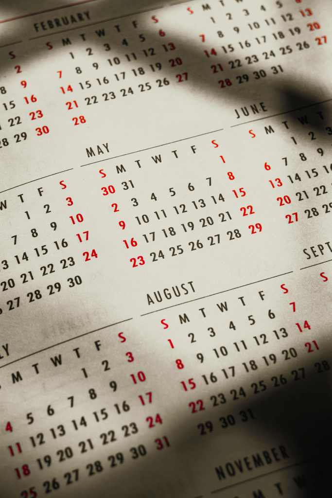 annual calendar